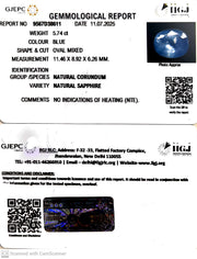 5.74/CT Natural Blue Sapphire with Govt Lab Certificate ( 23310 )